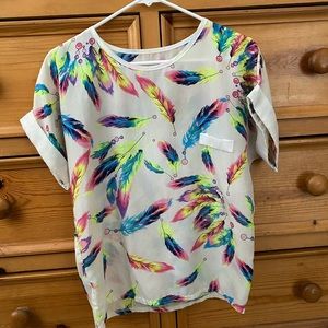 Feather colorful blouse